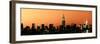 Panoramic Skyline of the Skyscrapers of Manhattan by Orange Night from Brooklyn-Philippe Hugonnard-Framed Photographic Print