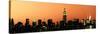 Panoramic Skyline of the Skyscrapers of Manhattan by Orange Night from Brooklyn-Philippe Hugonnard-Stretched Canvas