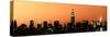 Panoramic Skyline of the Skyscrapers of Manhattan by Orange Night from Brooklyn-Philippe Hugonnard-Stretched Canvas