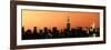 Panoramic Skyline of the Skyscrapers of Manhattan by Orange Night from Brooklyn-Philippe Hugonnard-Framed Photographic Print