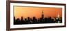 Panoramic Skyline of the Skyscrapers of Manhattan by Orange Night from Brooklyn-Philippe Hugonnard-Framed Photographic Print