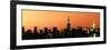 Panoramic Skyline of the Skyscrapers of Manhattan by Orange Night from Brooklyn-Philippe Hugonnard-Framed Photographic Print