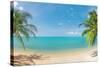 Panoramic Tropical Beach with Coconut Palm-Hydromet-Stretched Canvas