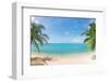 Panoramic Tropical Beach with Coconut Palm-Hydromet-Framed Photographic Print