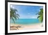 Panoramic Tropical Beach with Coconut Palm-Hydromet-Framed Photographic Print