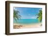 Panoramic Tropical Beach with Coconut Palm-Hydromet-Framed Photographic Print