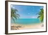 Panoramic Tropical Beach with Coconut Palm-Hydromet-Framed Photographic Print