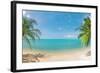 Panoramic Tropical Beach with Coconut Palm-Hydromet-Framed Photographic Print