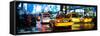 Panoramic Urban View - Yellow Cab on 7th Avenue at Times Square by Night-Philippe Hugonnard-Framed Stretched Canvas