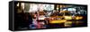 Panoramic Urban View - Yellow Cab on 7th Avenue at Times Square by Night-Philippe Hugonnard-Framed Stretched Canvas