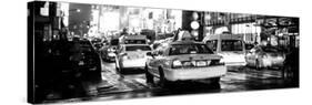 Panoramic Urban View - Yellow Cab on 7th Avenue at Times Square by Night-Philippe Hugonnard-Stretched Canvas