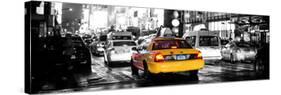 Panoramic Urban View - Yellow Cab on 7th Avenue at Times Square by Night-Philippe Hugonnard-Stretched Canvas