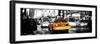 Panoramic Urban View - Yellow Cab on 7th Avenue at Times Square by Night-Philippe Hugonnard-Framed Photographic Print