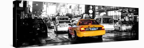 Panoramic Urban View - Yellow Cab on 7th Avenue at Times Square by Night-Philippe Hugonnard-Stretched Canvas