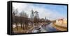 Panoramic vew of embankment and Kremlin in Pskov, Russia, Europe-Mykola Iegorov-Framed Stretched Canvas