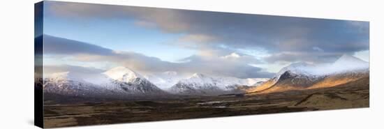 Panoramic View Across Rannoch Moor Towards Mountains of the Black Mount Range, Scotland-Lee Frost-Stretched Canvas