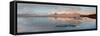 Panoramic View across the Calm Water of Jokulsarlon Glacial Lagoon Towards Snow-Capped Mountains-Lee Frost-Framed Stretched Canvas