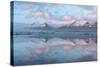 Panoramic View across the Calm Water of Jokulsarlon Glacial Lagoon Towards Snow-Capped Mountains-Lee Frost-Stretched Canvas
