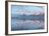 Panoramic View across the Calm Water of Jokulsarlon Glacial Lagoon Towards Snow-Capped Mountains-Lee Frost-Framed Photographic Print