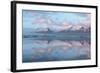 Panoramic View across the Calm Water of Jokulsarlon Glacial Lagoon Towards Snow-Capped Mountains-Lee Frost-Framed Photographic Print