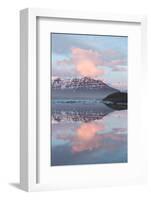 Panoramic View across the Calm Water of Jokulsarlon Glacial Lagoon Towards Snow-Capped Mountains-Lee Frost-Framed Photographic Print