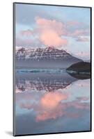 Panoramic View across the Calm Water of Jokulsarlon Glacial Lagoon Towards Snow-Capped Mountains-Lee Frost-Mounted Photographic Print