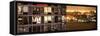 Panoramic View - Architecture and Building in Downtown Manhattan by Night-Philippe Hugonnard-Framed Stretched Canvas