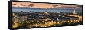 Panoramic View at Dusk, Turin, Piedmont, Italy-Stefano Politi Markovina-Framed Stretched Canvas