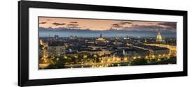 Panoramic View at Dusk, Turin, Piedmont, Italy-Stefano Politi Markovina-Framed Photographic Print