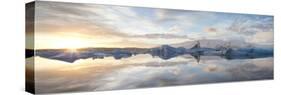 Panoramic View at Sunset During Winter over Jokulsarlon-Lee Frost-Stretched Canvas