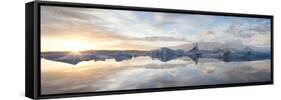 Panoramic View at Sunset During Winter over Jokulsarlon-Lee Frost-Framed Stretched Canvas