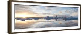 Panoramic View at Sunset During Winter over Jokulsarlon-Lee Frost-Framed Premium Photographic Print