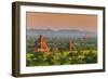 Panoramic View at Sunset over the Ancient Temples and Pagodas, Bagan, Myanmar or Burma-Stefano Politi Markovina-Framed Photographic Print