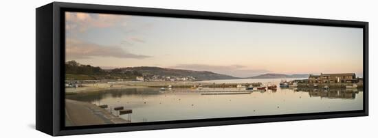 Panoramic View Back to the Harbour at Lyme Regis Taken from the Cobb-John Woodworth-Framed Stretched Canvas