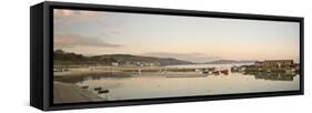 Panoramic View Back to the Harbour at Lyme Regis Taken from the Cobb-John Woodworth-Framed Stretched Canvas