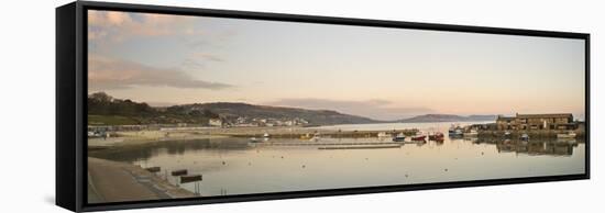 Panoramic View Back to the Harbour at Lyme Regis Taken from the Cobb-John Woodworth-Framed Stretched Canvas