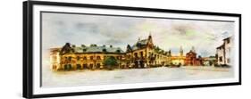 Panoramic View behind the St Vitus Cathedral in Prague Made in Artistic Watercolor Style-Timofeeva Maria-Framed Premium Giclee Print