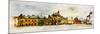 Panoramic View behind the St Vitus Cathedral in Prague Made in Artistic Watercolor Style-Timofeeva Maria-Mounted Art Print