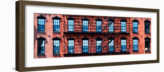 Panoramic View, Building Facade in Red Brick, Stairway on Philadelphia Building, Pennsylvania, US-Philippe Hugonnard-Framed Photographic Print