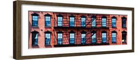 Panoramic View, Building Facade in Red Brick, Stairway on Philadelphia Building, Pennsylvania, US-Philippe Hugonnard-Framed Photographic Print