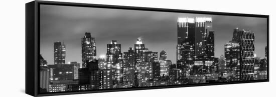 Panoramic View - Cityscape Manhattan by Night-Philippe Hugonnard-Framed Stretched Canvas