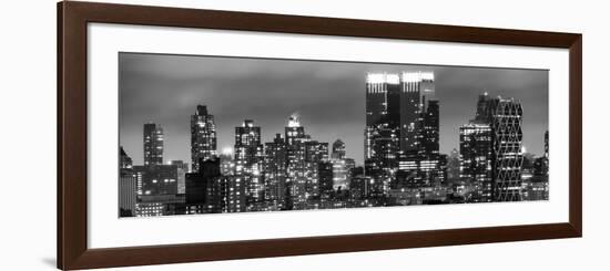 Panoramic View - Cityscape Manhattan by Night-Philippe Hugonnard-Framed Photographic Print