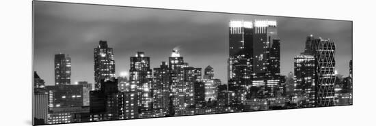 Panoramic View - Cityscape Manhattan by Night-Philippe Hugonnard-Mounted Photographic Print