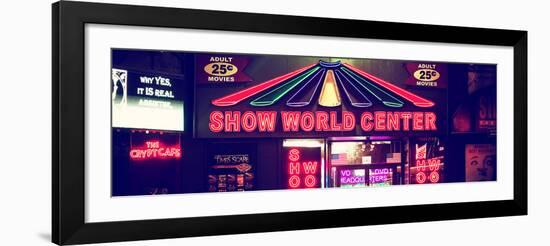 Panoramic View Cityscape - Urban Scene by Night - Vintage Store in Times Square - Manhattan-Philippe Hugonnard-Framed Photographic Print