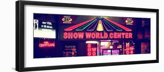 Panoramic View Cityscape - Urban Scene by Night - Vintage Store in Times Square - Manhattan-Philippe Hugonnard-Framed Photographic Print