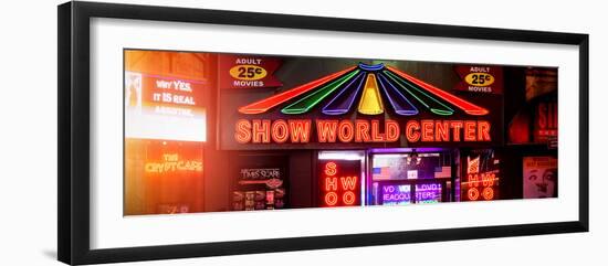 Panoramic View Cityscape - Urban Scene by Night - Vintage Store in Times Square - Manhattan-Philippe Hugonnard-Framed Photographic Print