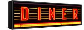 Panoramic View, "Diner" Sign Illuminated, Manhattan, New York-Philippe Hugonnard-Framed Stretched Canvas