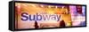 Panoramic View - Entrance of a Subway Station in Times Square - Urban Street Scene by Night-Philippe Hugonnard-Framed Stretched Canvas