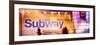 Panoramic View - Entrance of a Subway Station in Times Square - Urban Street Scene by Night-Philippe Hugonnard-Framed Photographic Print