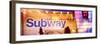 Panoramic View - Entrance of a Subway Station in Times Square - Urban Street Scene by Night-Philippe Hugonnard-Framed Photographic Print